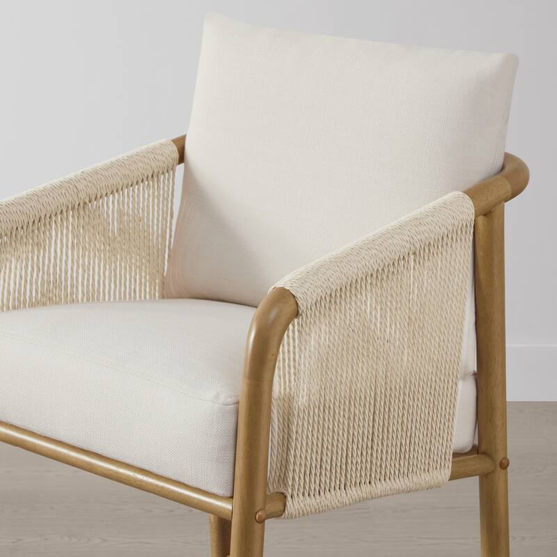 Lynn Counter Height Bar Stool with Braid Wood Arm Set of 2