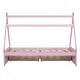 preview thumbnail 10 of 12, Pink Twin Size Wood House Platform Bed with Two Drawers, Headboard and Footboard for Bedroom