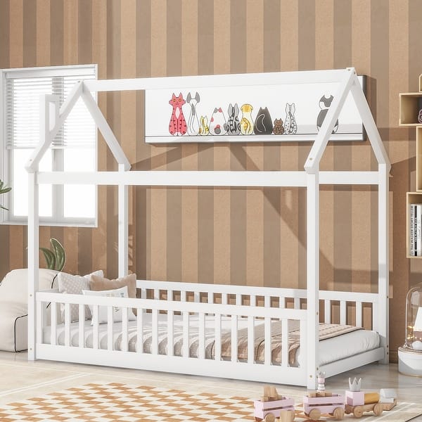 slide 2 of 27, Twin Size House Bed Platform Bed,Multiple Uses