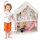 preview thumbnail 4 of 7, Semi-Opened DIY Dollhouse with Simulated Rooms and Furniture Set-White - 32” x 12” x 34” (L x W x H)