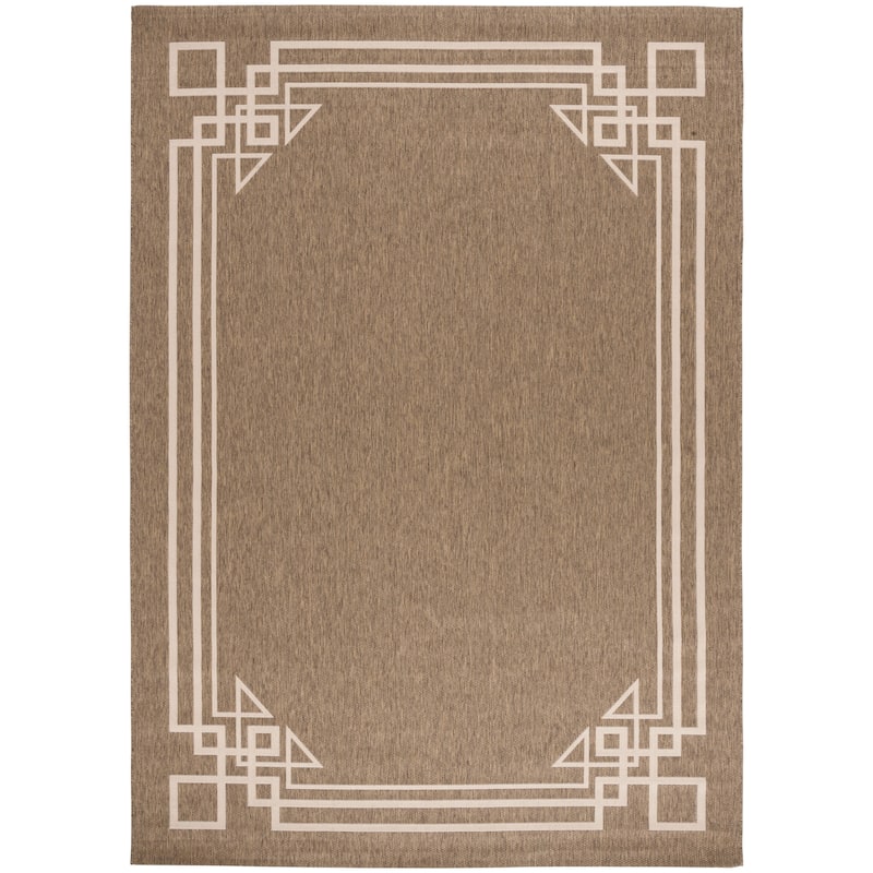 SAFAVIEH Courtyard Gjurga Indoor/ Outdoor Rug - 8' x 11' - Brown/Light Beige