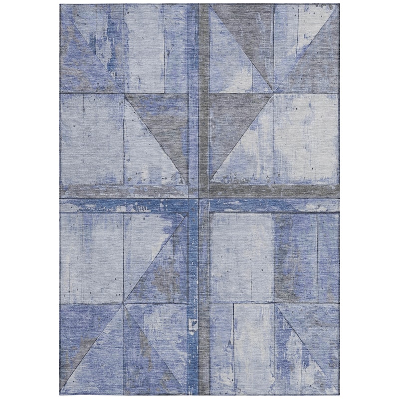 HomeRoots Geometric Transitional Rectangle Outdoor Rug