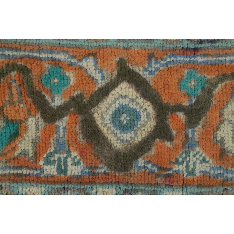 Hand Knotted Oriental 100% Wool Carpet Traditional Floral Green Tabriz Area Rug - 6' 8'' X 4' 10''