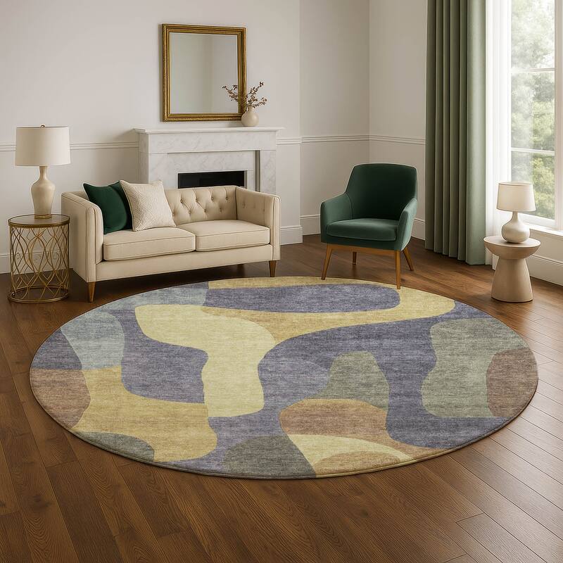 Premium Washable Super Soft Contemporary Siena Mayfield Rug - Purple - 8' x 8'