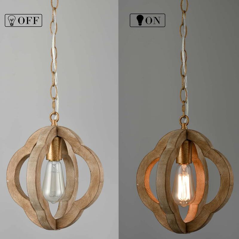 Potomac Farmhouse Solid-Wood Pendant Light Fixture , 1-Light