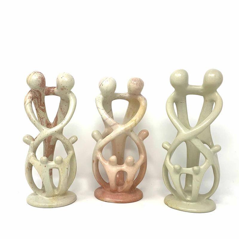 Handmade Soapstone Loving Family Embrace Parent and Child Statue
