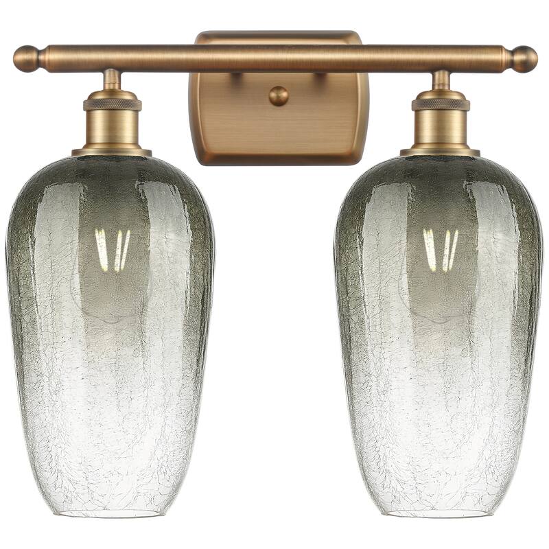 Innovations Lighting Endless Possibilities Ballston - Brookhaven Flute - 2 Light 17" Bath Vanity Light - Slate/Brushed Brass