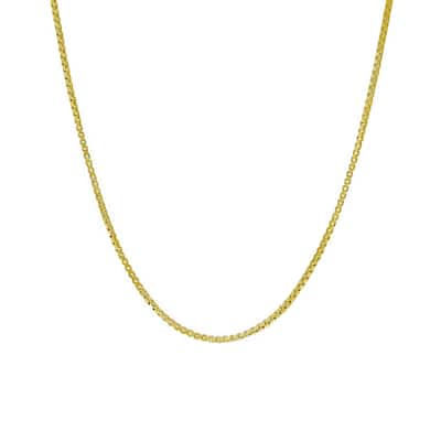 Victoria Townsend Gold over Sterling Silver 1.3mm Diamond Cut BOX Necklace