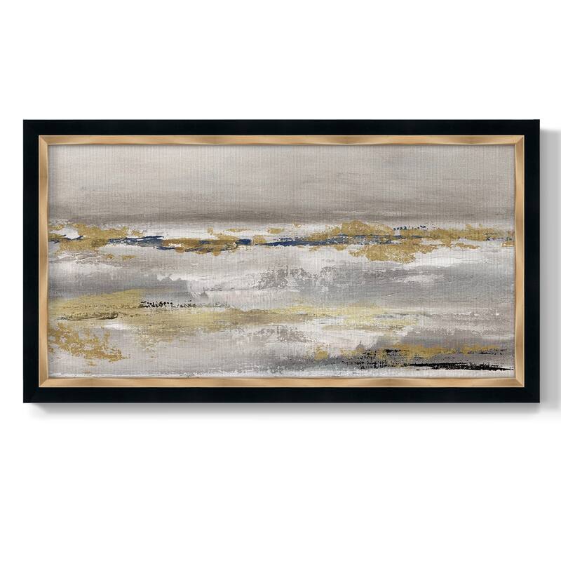 Golden Fog Premium Framed Canvas- Ready to Hang - 22x42 - Espresso