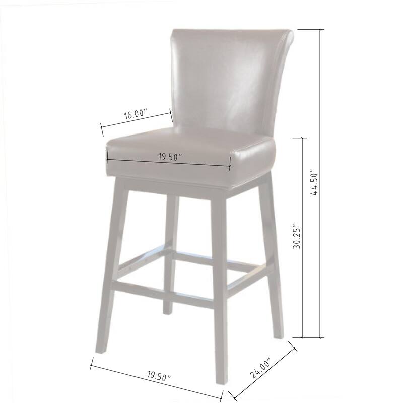 Roomfitters Swivel Bar Stool, 30.25" High Counter Stool with Wood Legs and Curved Seat, Brown