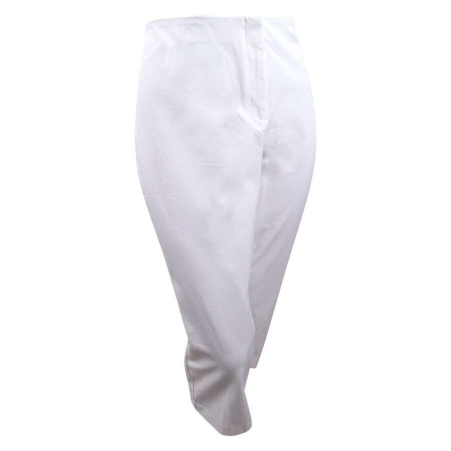 plus size white crop pants