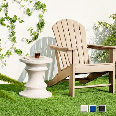 Glitzhome 18"H MGO Black Chess Garden Stool Outdoor Table