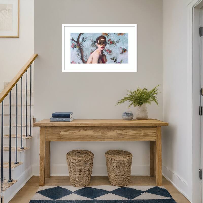 Veiled in Crimson by Karenina Fabrizzi Wood Framed Wall Art Print