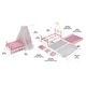preview thumbnail 7 of 9, Badger Basket Starlights LED Canopy Metal Doll Bed with Bedding - Pink - 20.5" x 10.5" x 20"