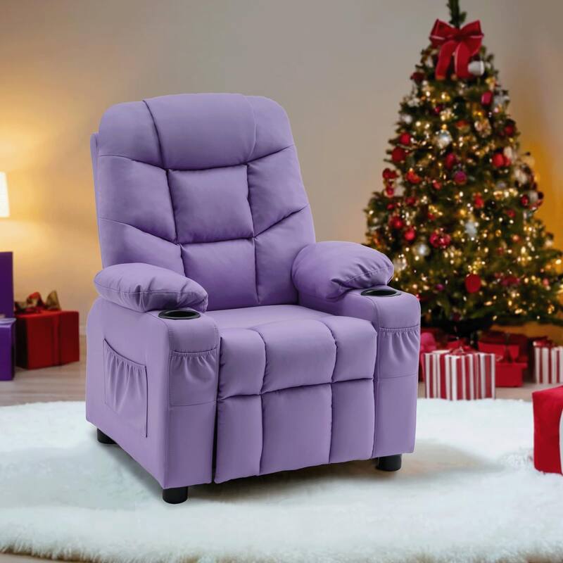 MCombo Big Kids Recliner Chair with Cup Holders - 28.3"(L)x26.0"(W)x34.2"(H)