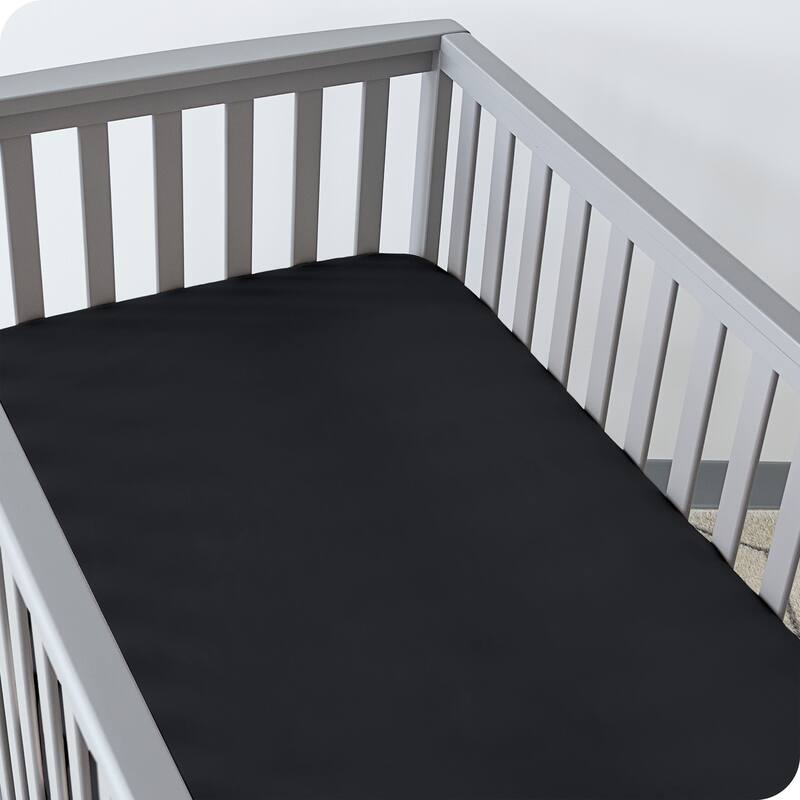 Bare Home Solid Ultra-Soft Crib Fitted Sheet