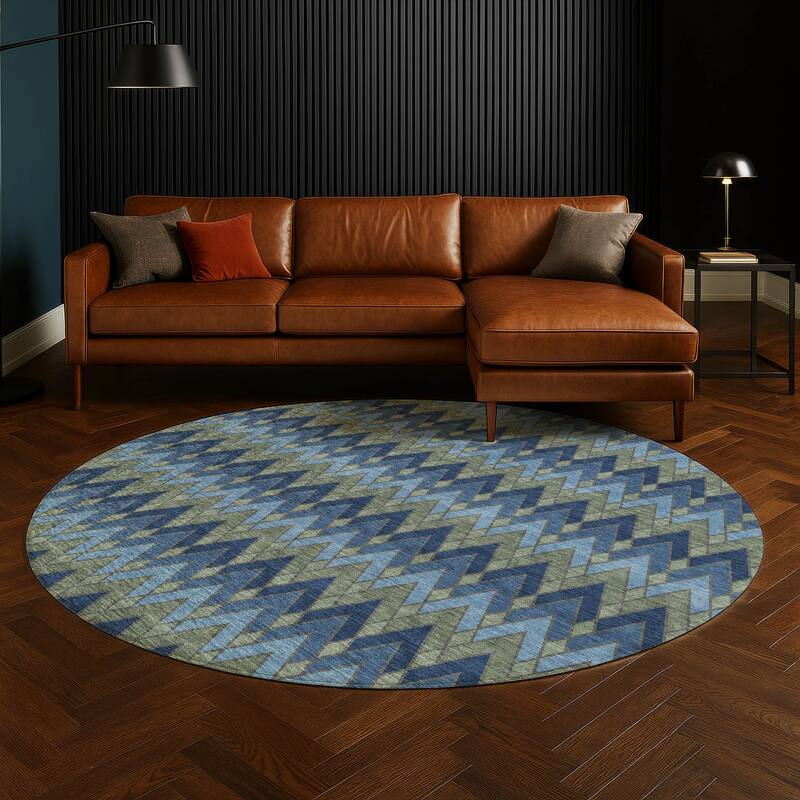 Machine Washable Indoor/ Outdoor Modern Baxter Chantille Rug