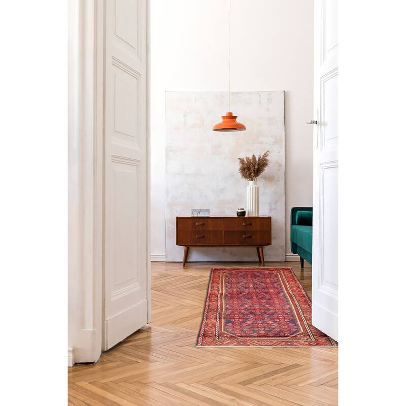 ECARPETGALLERY Hand-knotted Andelz Navy Wool Rug - 3'8 x 9'5