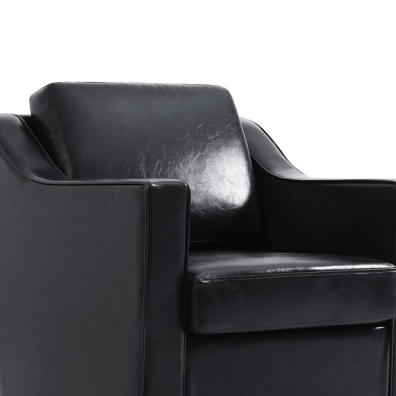 UIXE Chenille/Leather Swivel Barrel Chair Accent Chairs For Living Room