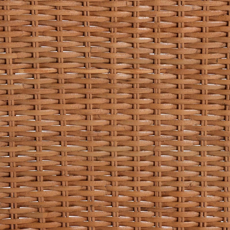 Abagale Natural Rattan Dining Chair - Handwoven Wicker Accent Side Chair with Floral Back and Removable Cushion