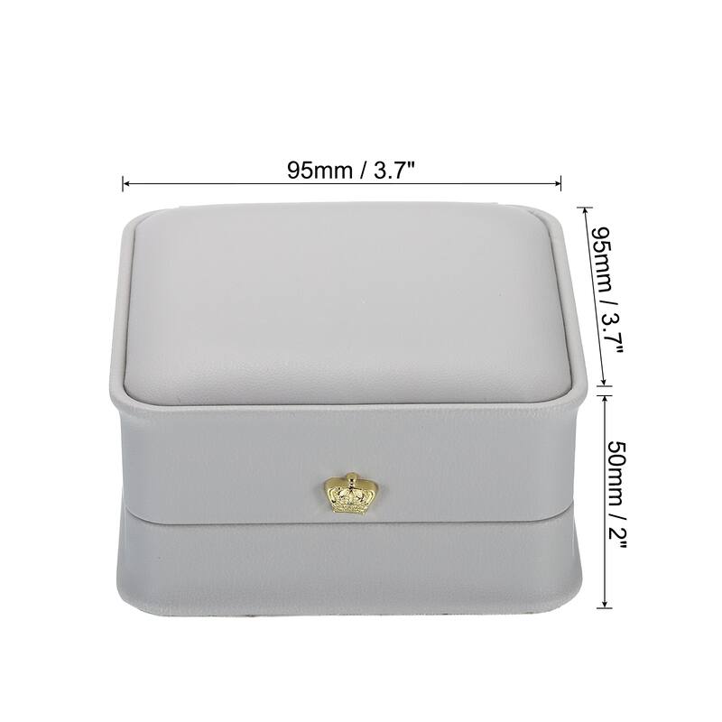 Necklace Pendant Box, 2pcs Velvet Chain Box Vintage Jewelry Holder - Gray - 4"x4"