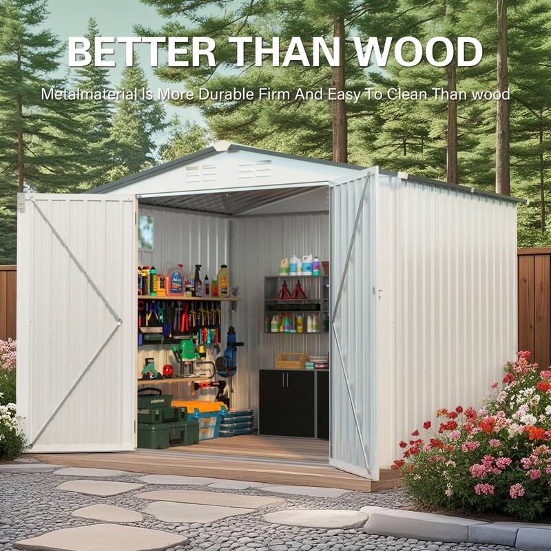 8X6FT Metal Outdoor Storage Shed
