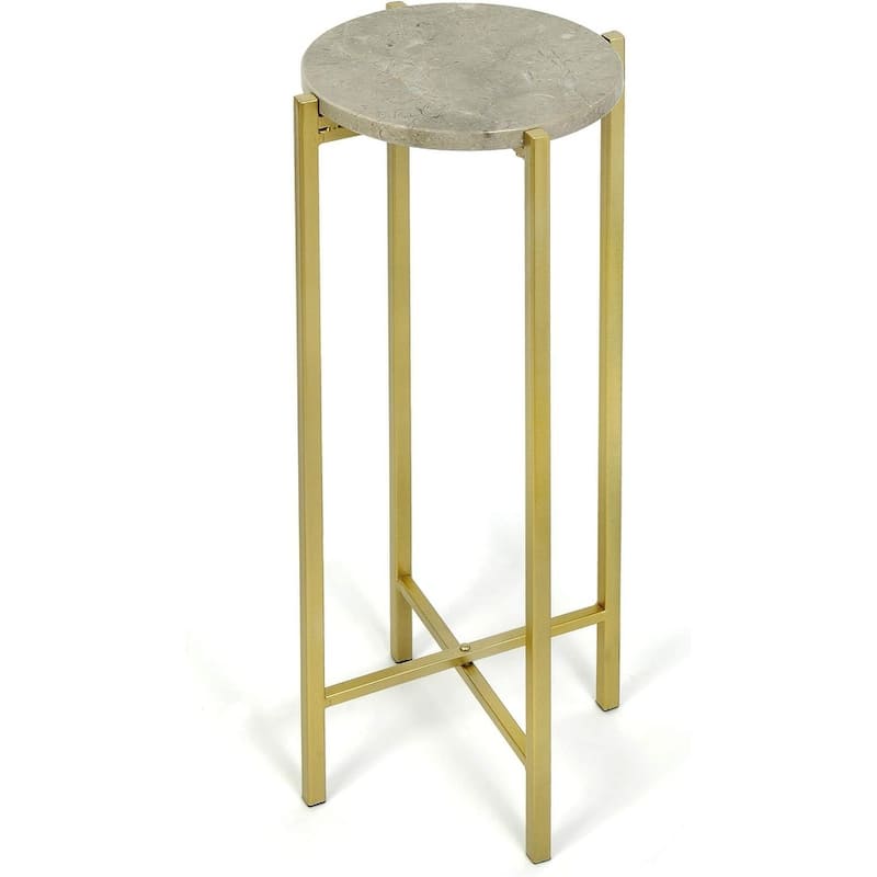 Urban Lifestyle Marble Collapsible Accent Drink Table - Brown