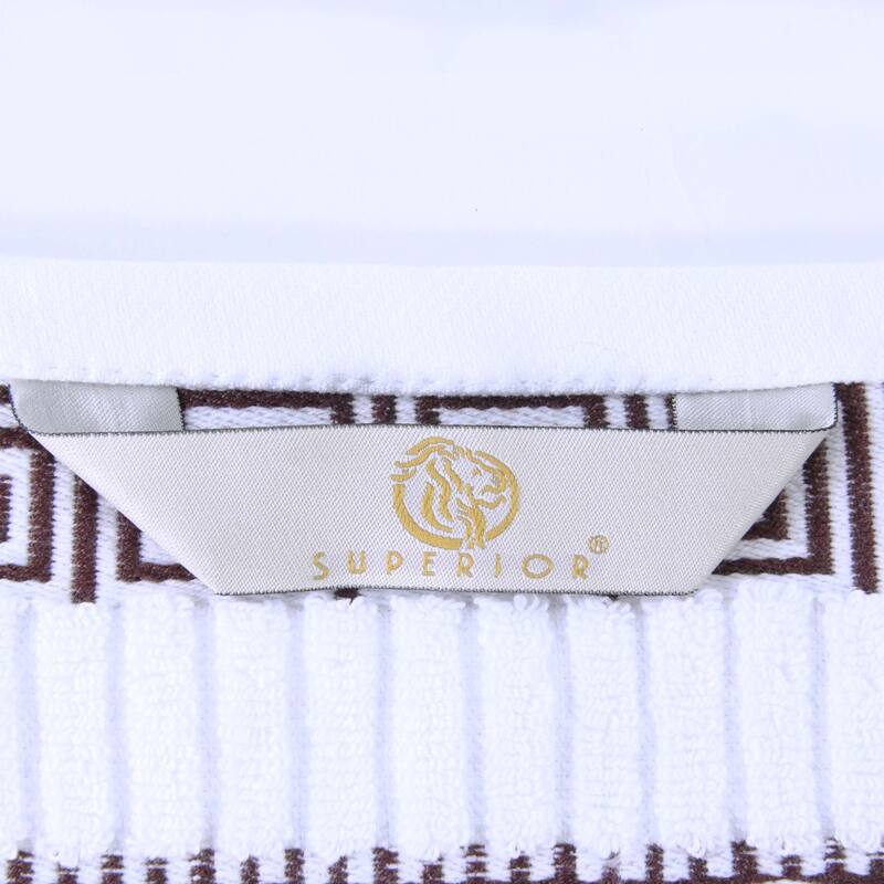 Superior Athens Cotton Floral Border Greek Key 6-Piece Towel Set