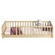 preview thumbnail 9 of 66, Twin Size Floor Bed Frame for Kids Bed with Fence Guardrails Endbed Storage Splint Platform Bed - Available with or without Door