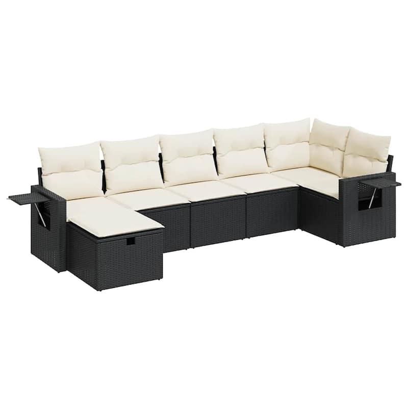 vidaXL Garden Sofa Set Beige/Black/Brown/Grey