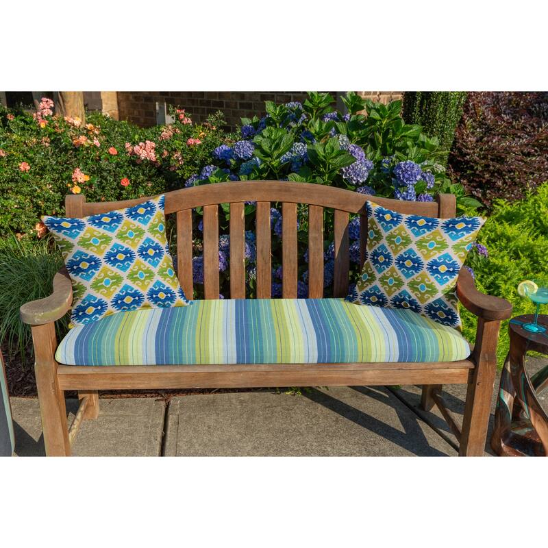 Casual Cushion Ogee 1-Piece Indoor/Outdoor Lumbar Pillow, 19"W x 12"L, Chautequa Summertime - 18"W x 18"L - Chautequa Lagoon