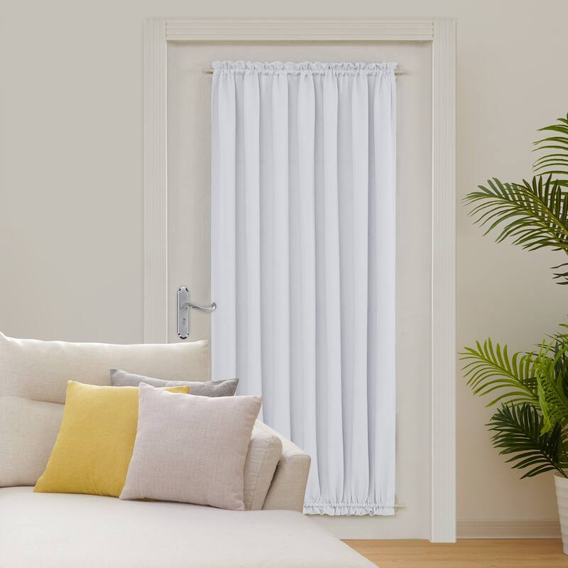 Deconovo French Door Curtain with Rod Pocket and Tieback 1 Panel - W25 x L40 - Light Greyish White