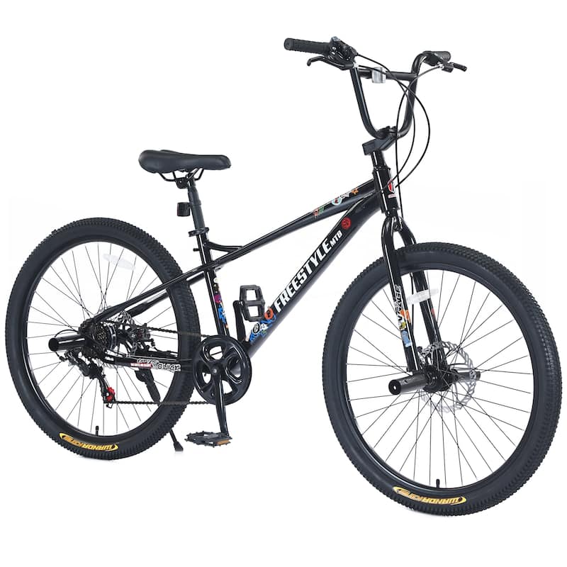 Freestyle Kids Bike Double Disc Brakes 26 Inch - Black