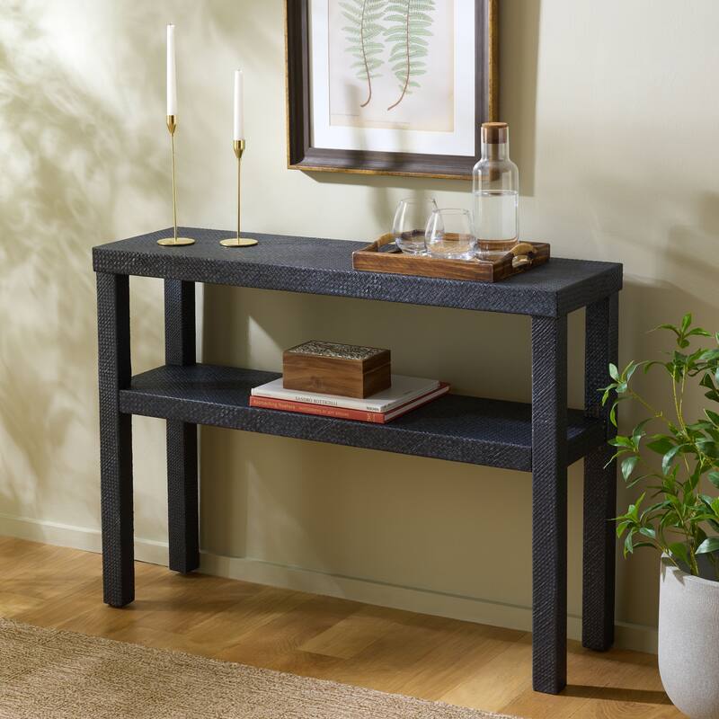 SAFAVIEH Apis Raffia 2-Shelf Console Table - 42"W x 12"D x 31"H