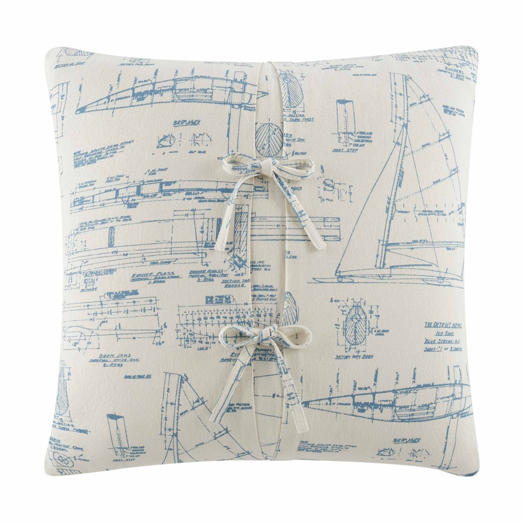 Southern Tide Folly Square Ivory/Blue Decorative Pillow