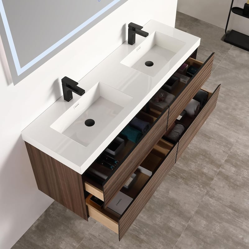 Blossom Annecy 48-Inch Floating Bathroom Vanity with Acrylic Sink