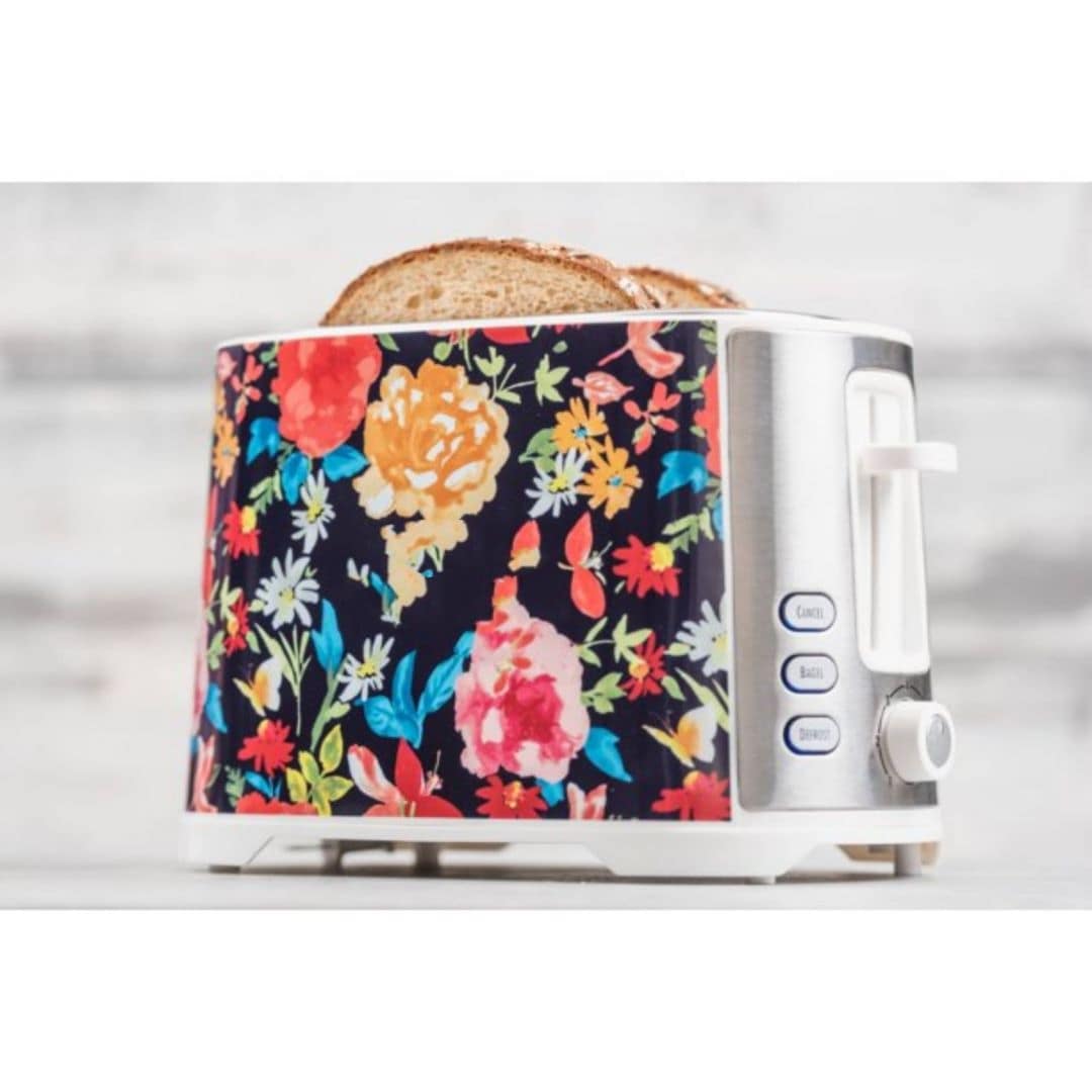 Fashion Floral Extra-Wide Slot 2-Slice Toaster