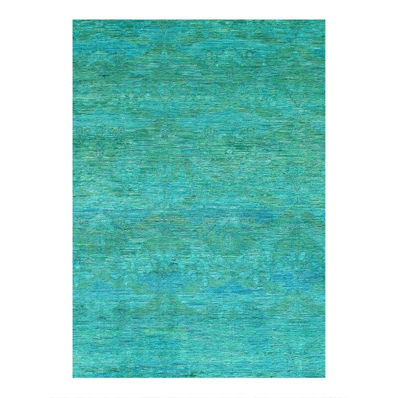 Pasargad Overdyed Green Hand Knotted Area Rug - 8'01'' x 10'05''
