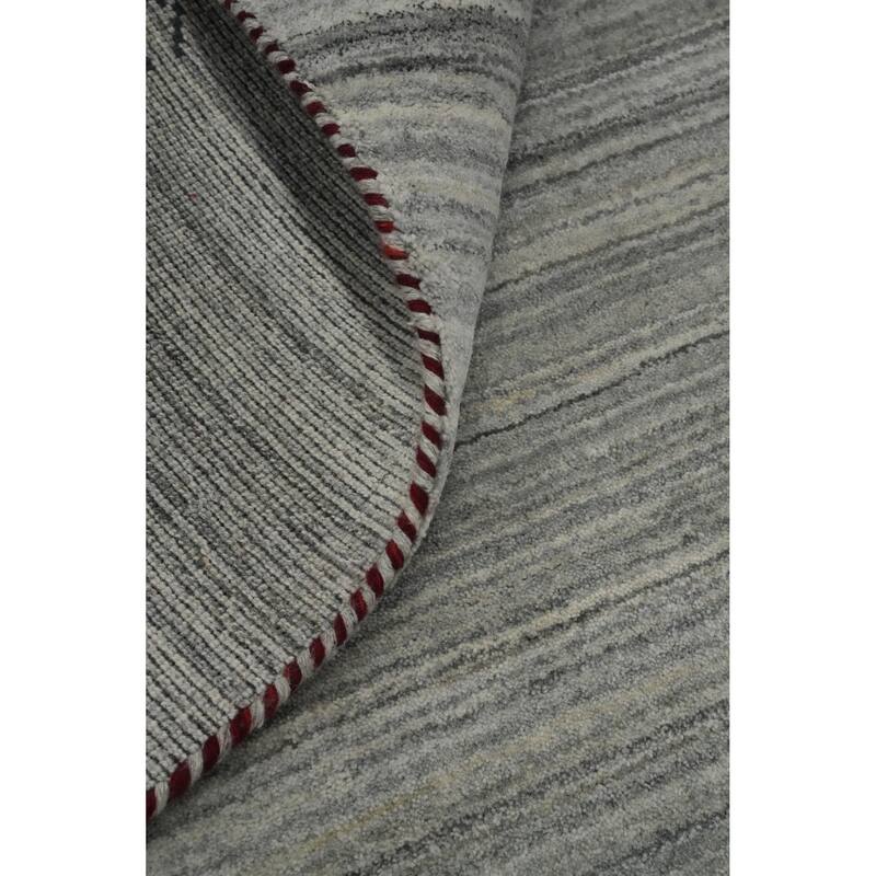 Hand Knotted Oriental 100% Wool Carpet Tribal Animal Pictorial Greys & Charcoal Gabbeh Area Rug - 9' 10'' X 8' 0''
