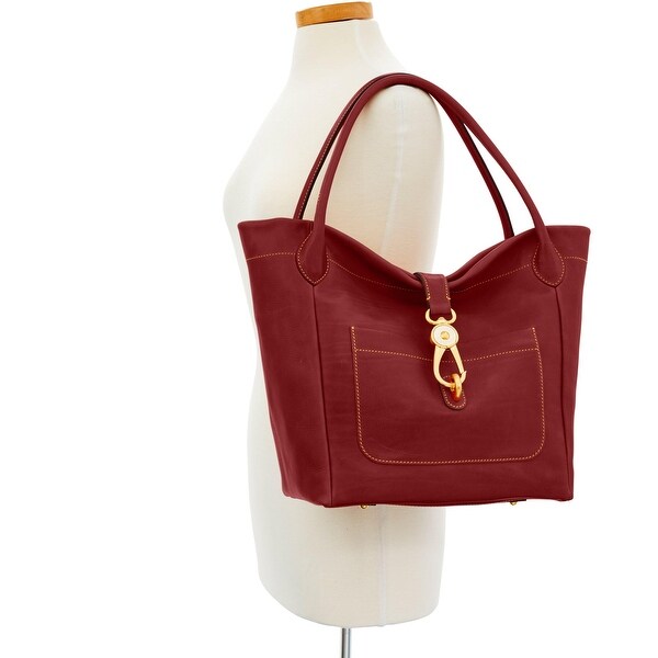 dooney and bourke belvedere logo lock tote