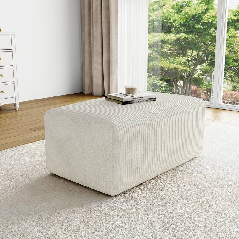 UIXE Oversize Corduroy Rectangle Ottomans And Poufs