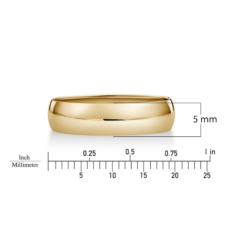 Clover Yellow Gold High-Polish Classic Wedding Band 4-6mm