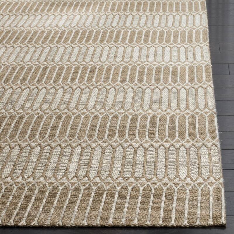 Antique Appeal Area Rug 6x9 - Handmade Jute Rug - Light Grey Living Room Bedroom Floor Decor - 108 x 72