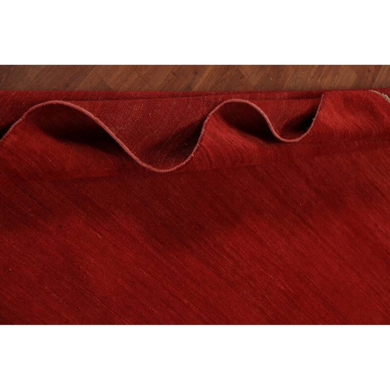 Red Gabbeh Oriental Area Rug Handmade Wool Carpet - 8'2" x 9'8"