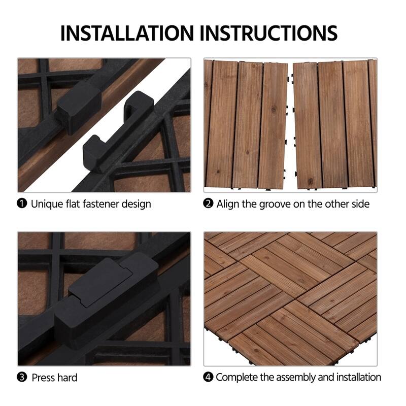 Yaheetech 27pcs 12"x12" Tiles for Patio Garden for Indoor & Outdoor