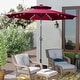 preview thumbnail 34 of 32, 10ft Patio Umbrella with Lights 2-Tier Outdoor Umbrella with Base Red