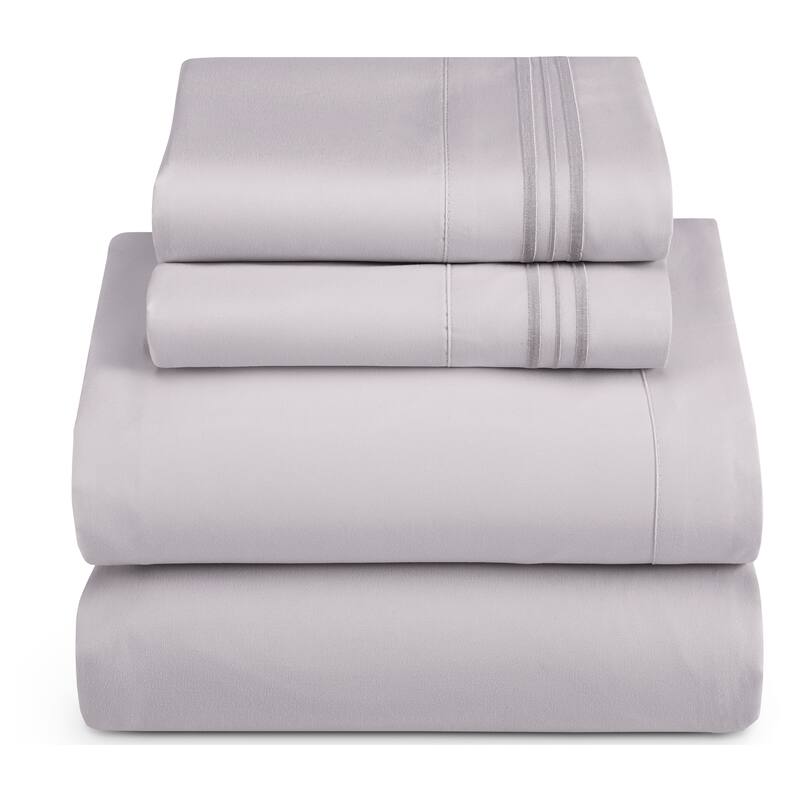 Nestl Ultra-soft Deep Pocket Bed Sheet Set - Full XL - Gray Lavender