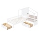 preview thumbnail 6 of 16, Twin Size House Bed with Upholstered Sofa, Charging Station, Wireless Charging, Shelves, and Two Drawers