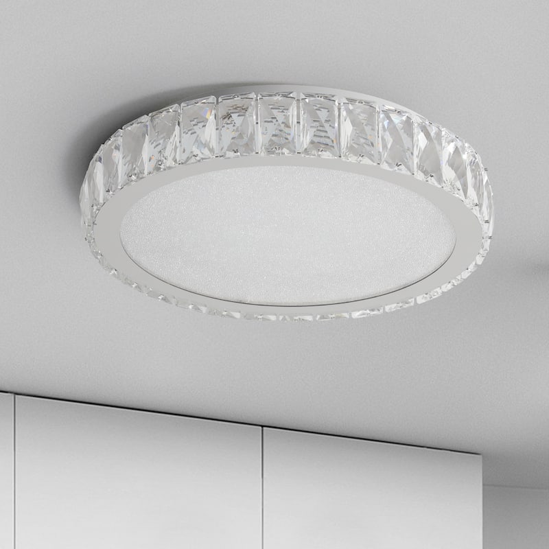 Oaks Aura Elegant K9 Crystal LED Ceiling Light with Adjustable Color Temperatures