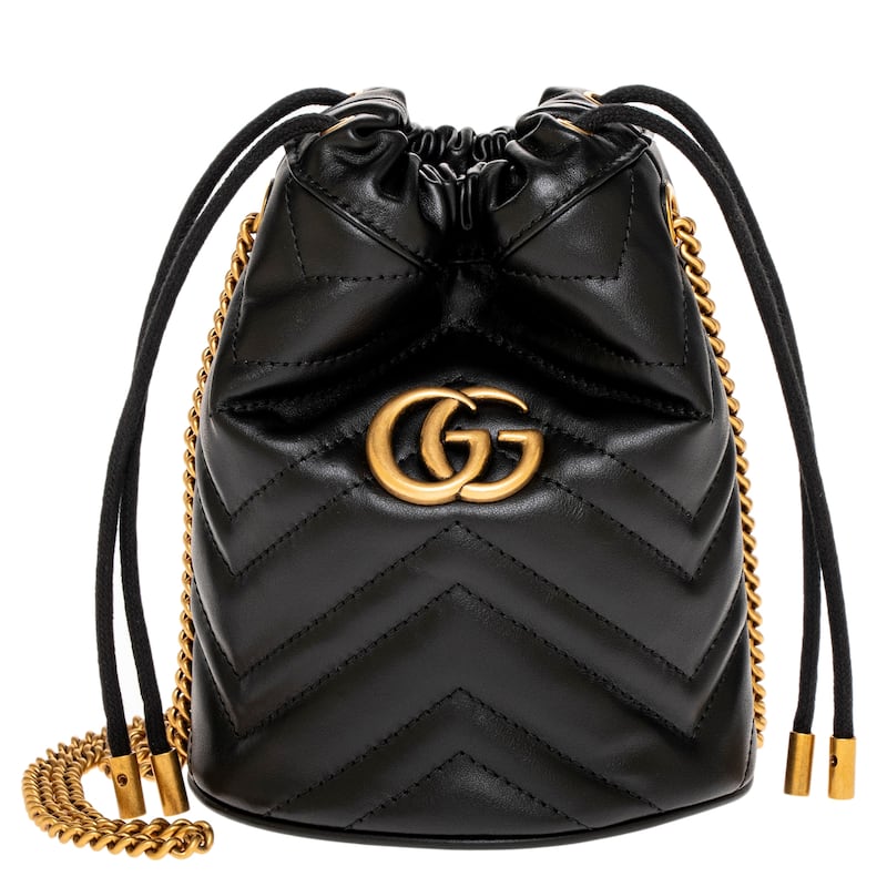 Gucci Small GG Marmont Bucket Bag - Black